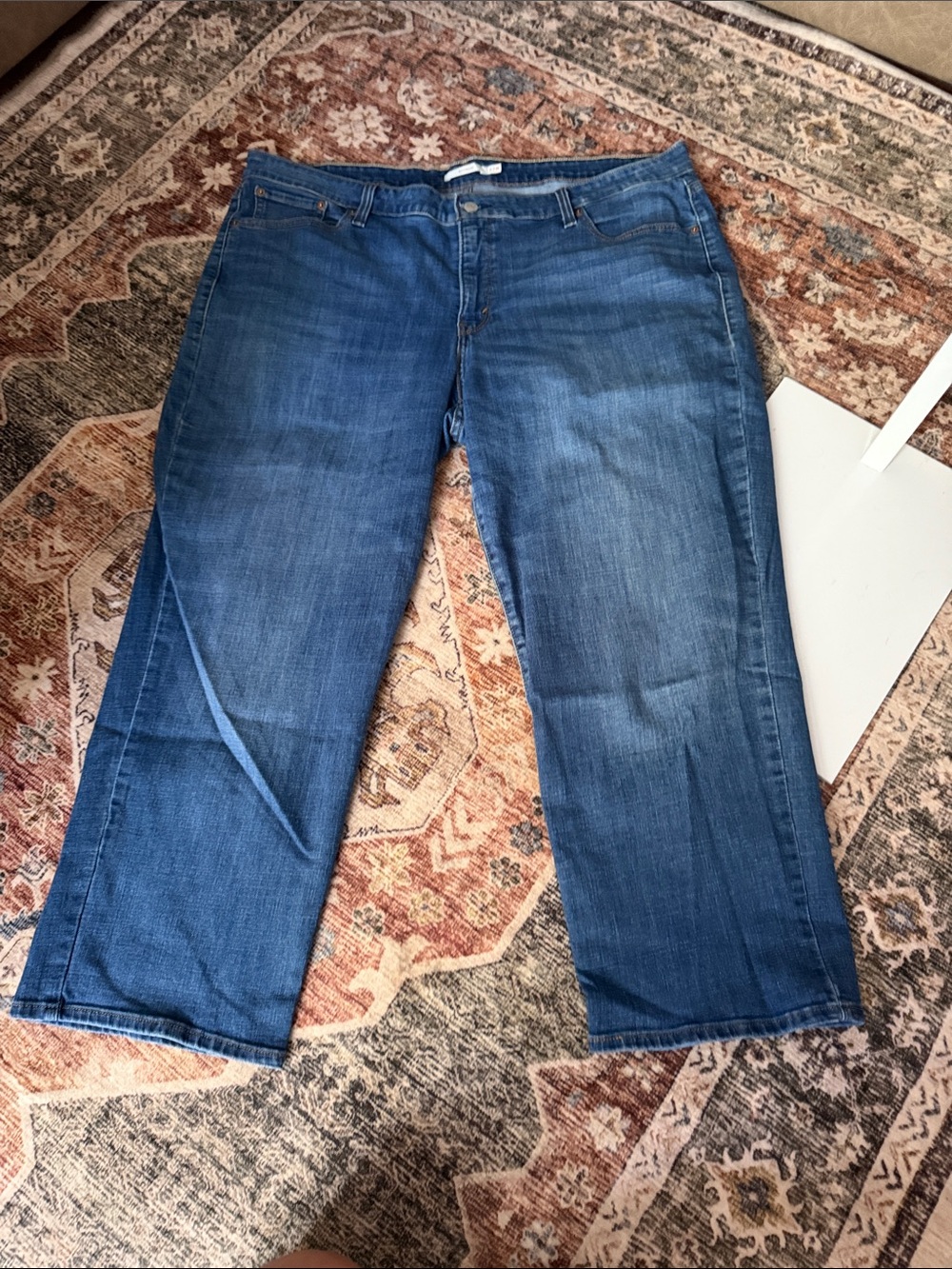 Women's Levi Boyfriend Blue Straight-Leg Jeans 22W